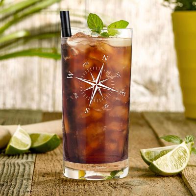 Cocktailglas mit Gravur - Windrose