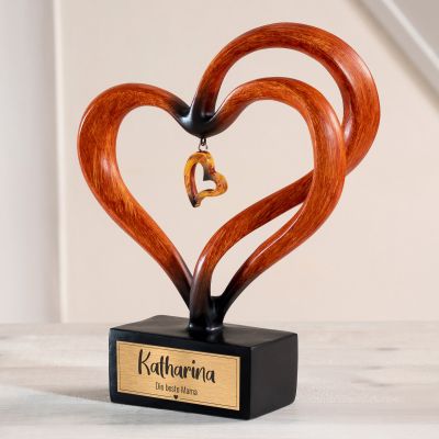 Holz Herz Skulptur - Beste Mama