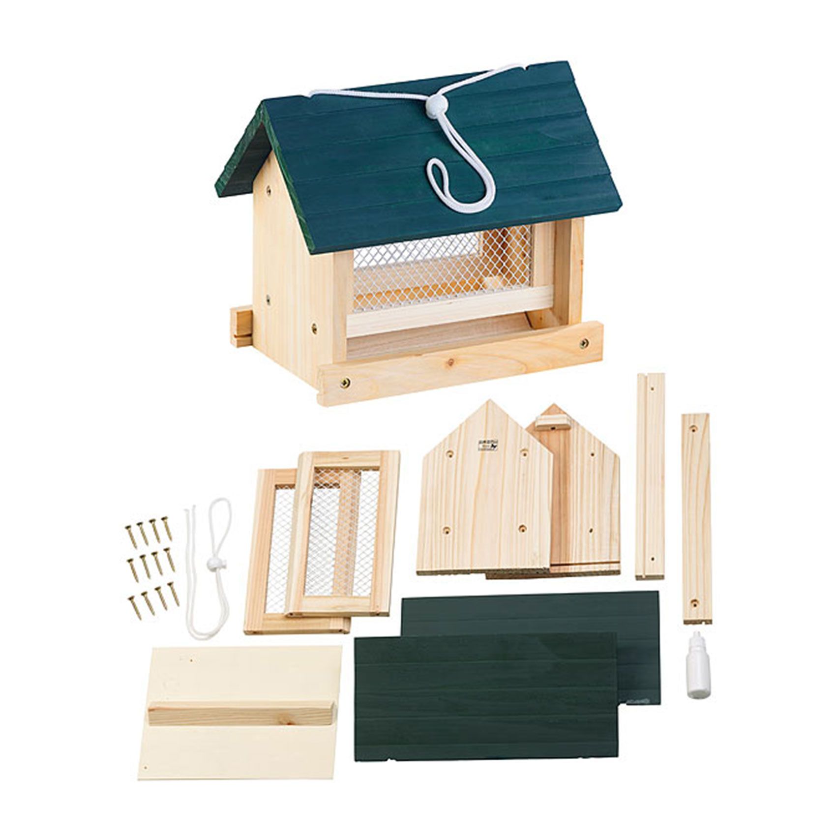 Vogelhaus Bausatz mit Montagematerial 11 teilig