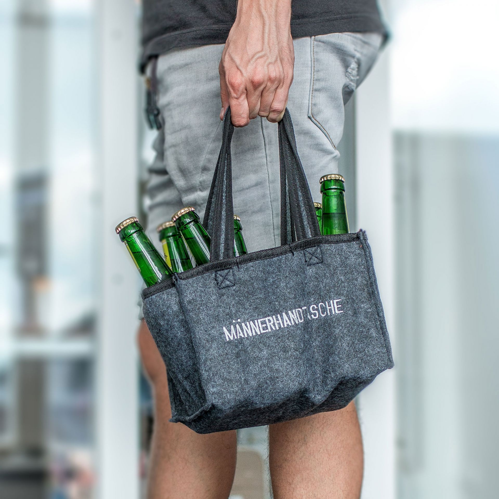 Männerhandtasche aus Filz