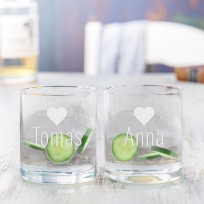 Personalisierte Tumbler Gläser Herz - 2er Set
