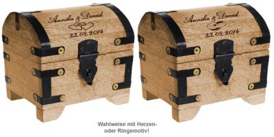 Geld Schatztruhe zur Hochzeit mit persönlicher Wunschgravur
