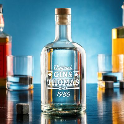 Glaskaraffe mit Gravur - Gin