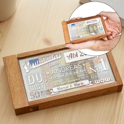 Magische Geldgeschenkbox zum Abitur - Collage