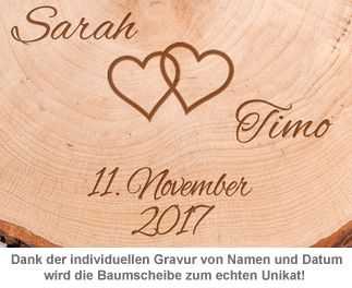 Individuelle Baumscheibe zur Hochzeit Bleibt verbunden