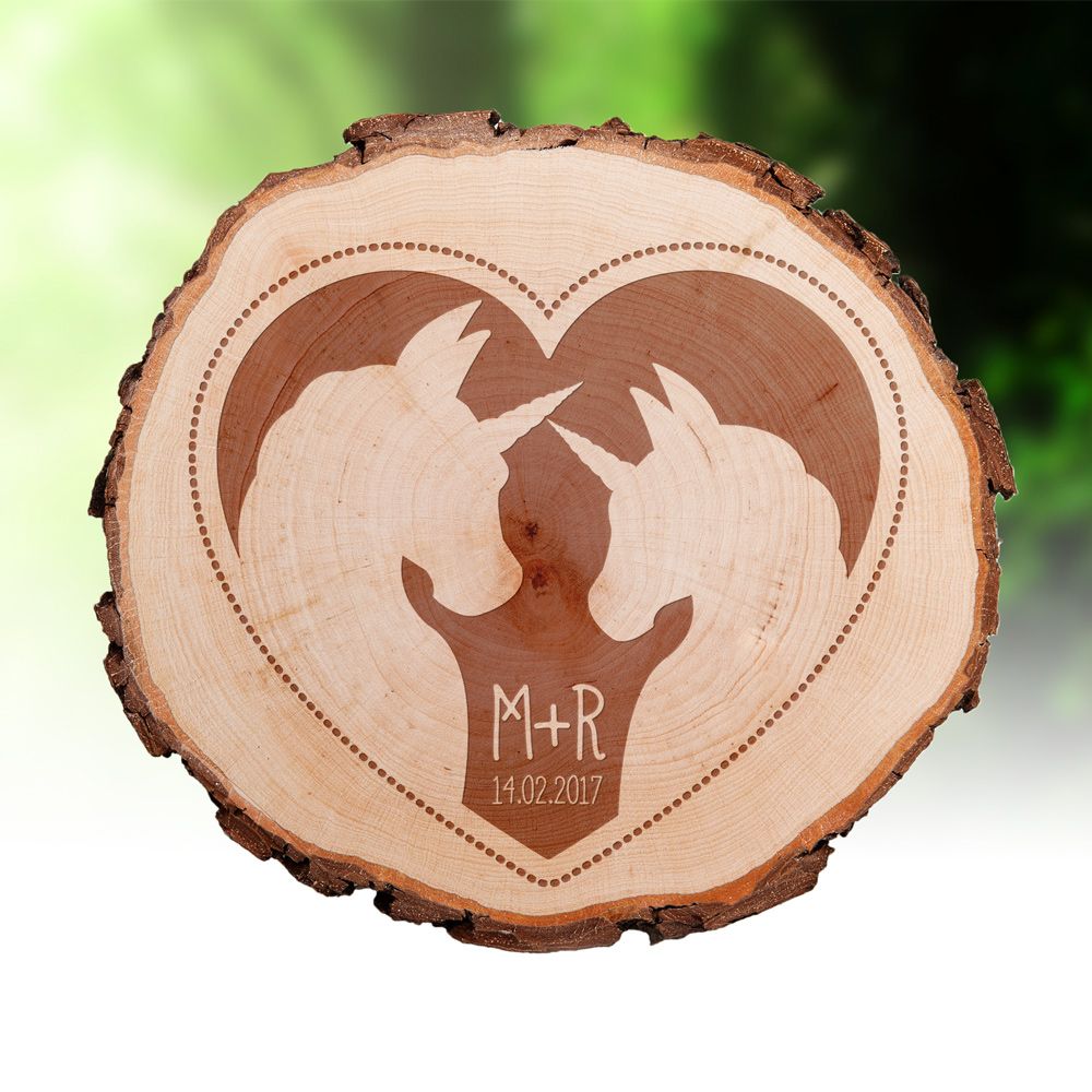 Manevito Personalisierte Baumscheibe Mit Fotogravur - Individuelles Holzgeschenk Mit Ständer