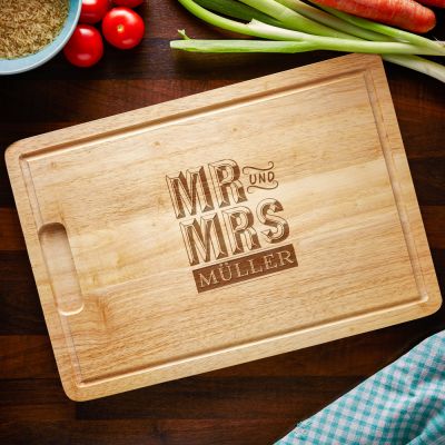 Mr und Mrs - personalisiertes Schneidebrett
