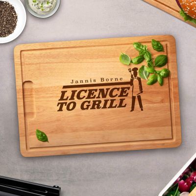 Schneidebrett mit Gravur - Licence to Grill