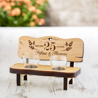 Personalisierte Schnapsbank zur Silberhochzeit