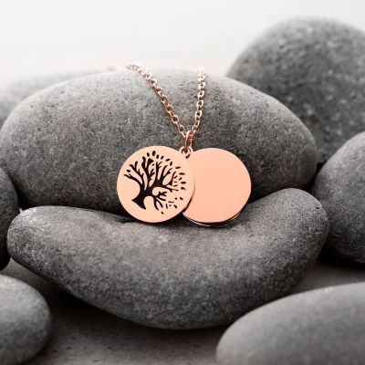 Kette mit Baum Anhänger - Rosegold