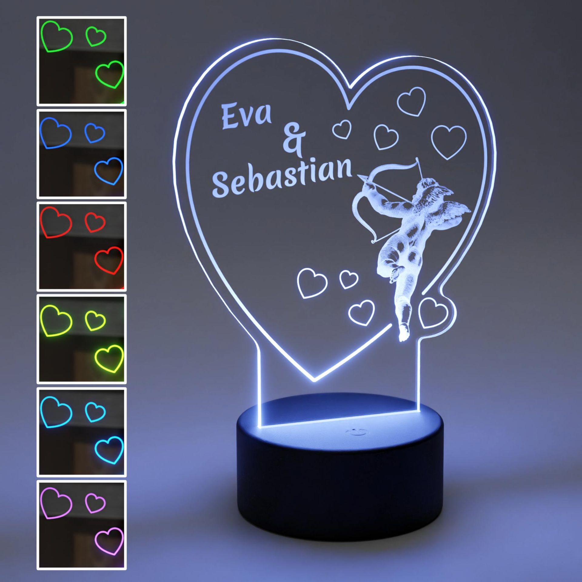 LED Herz mit Engel Dekolicht