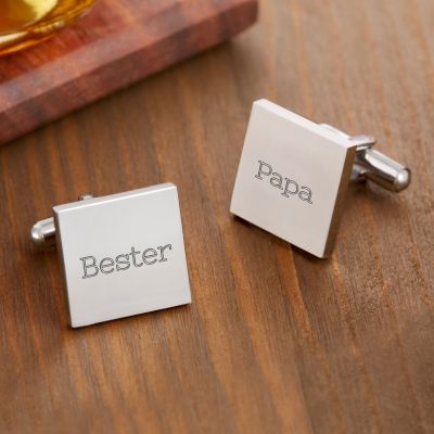 Manschettenknöpfe Silber für Papa - eckig