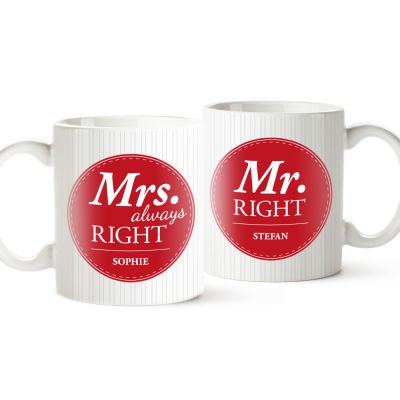 Personalisiertes Tassen Set - Mr and Mrs Right