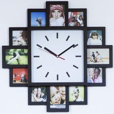 Wanduhr mit Fotorahmen