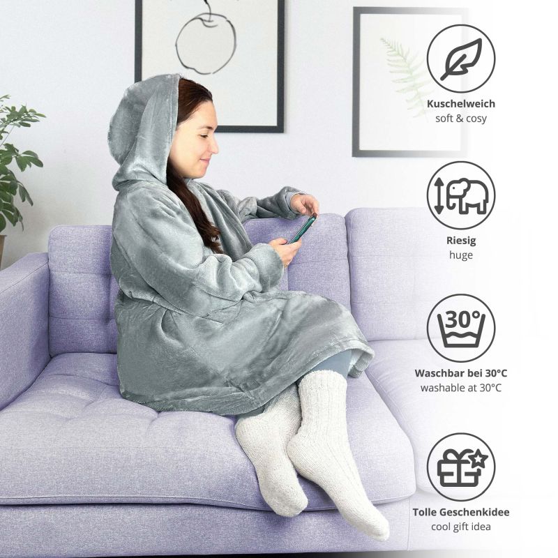 Personalisierte Hoodie-Decke – Mit Eigenem Foto/Text, Kuscheliger Fleece, Kapuze & Tasche, Für Damen & Herren