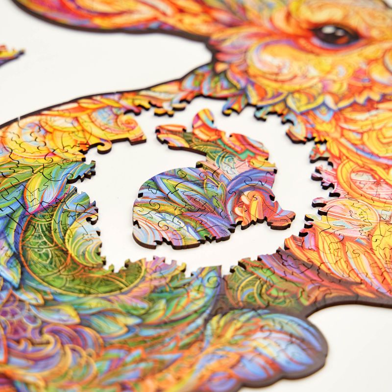 KaayeeWood Holzpuzzle Für Erwachsene - Hase Im Leselicht, 274 Teile Mit Geschenkbox | Kreative Beschäftigung