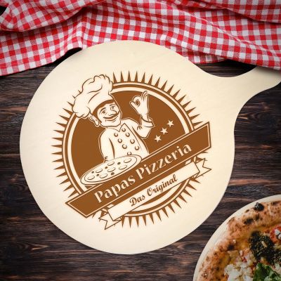 Pizzabrett mit Gravur - Papas Pizzeria