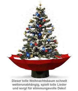 Festlicher Schneiender Weihnachtsbaum mit Weihnachtsliedern