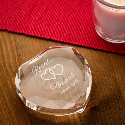 Herz-Diamant mit Gravur zur Hochzeit