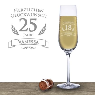 Sektglas zum Geburtstag