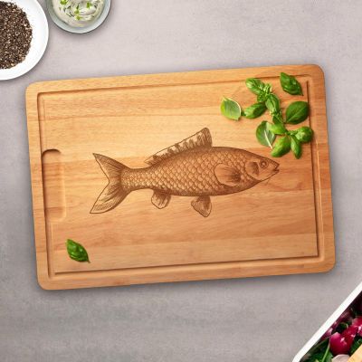 Schneidebrett mit Gravur - Fisch