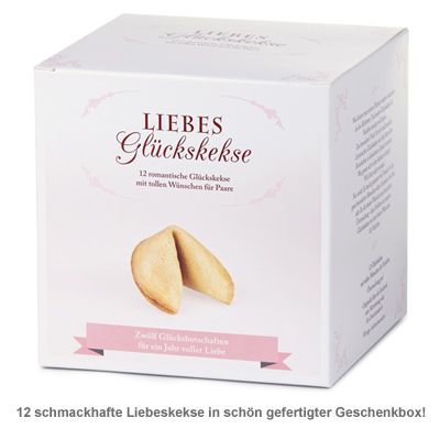 Liebes Glückskekse Geschenkbox mit 12 Sprüchen romantische Idee