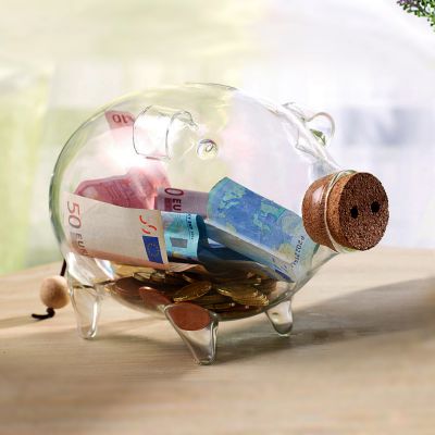 XXL Sparschwein aus Glas