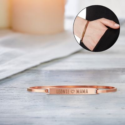 Armreif Rosegold mit Gravur - Mama Name