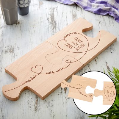 Personalisiertes Puzzle Brettchen Set - Ewig Dein