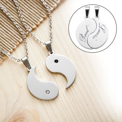 Yin und Yang Anhängerset für Paare - mit Gravur
