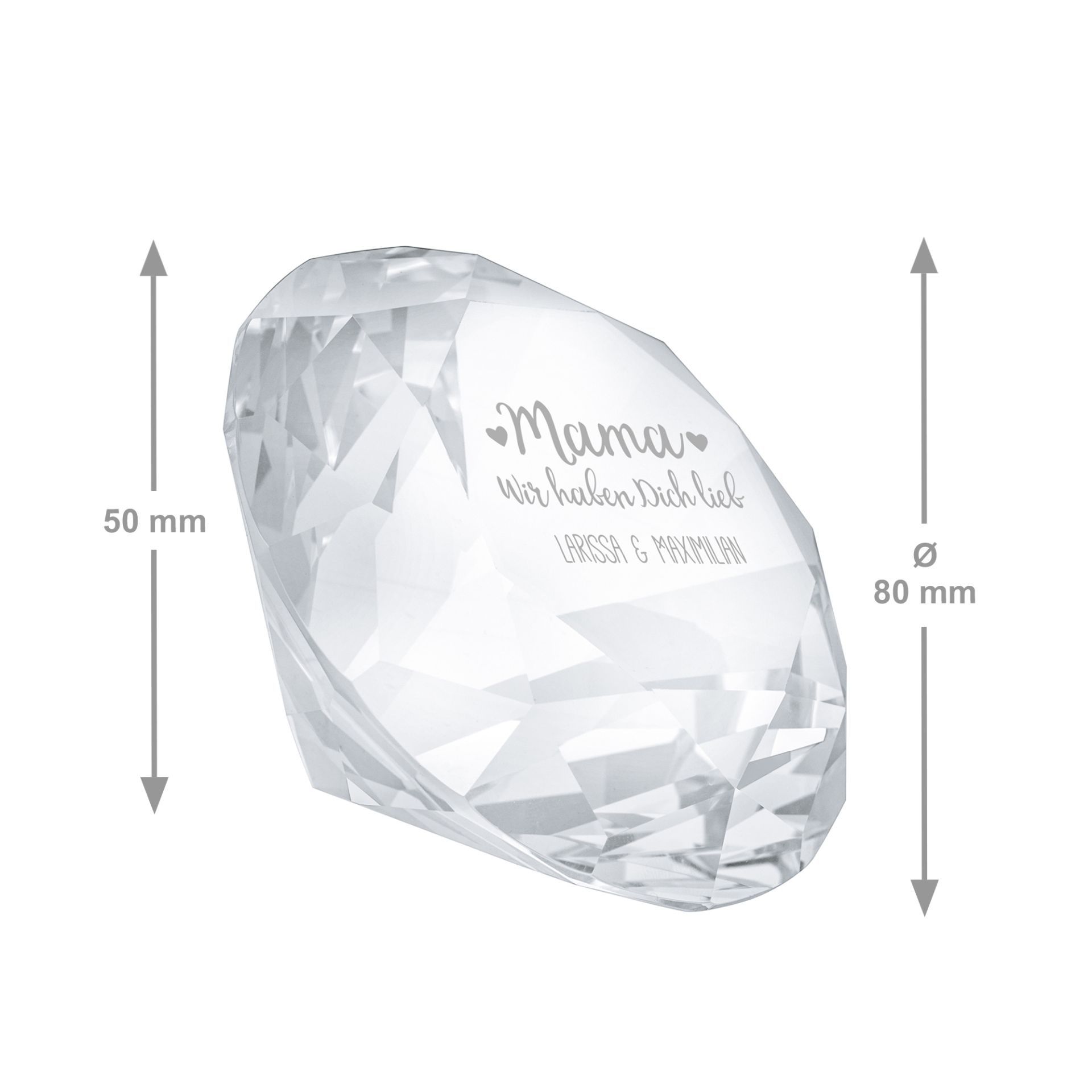 Ifundom Glas Diamant Herz - Hochzeitsdeko & Tischdekoration | Kristall Briefbeschwerer