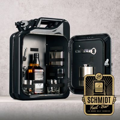 Personalisierte Kanisterbar mit 8-teiligem Zubehör - Schwarz