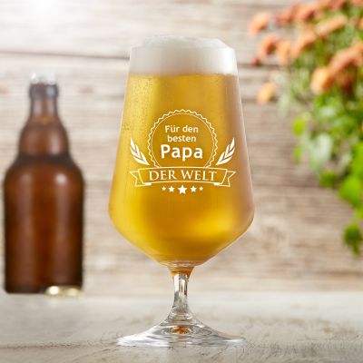 Bierglas mit Gravur für den besten Papa