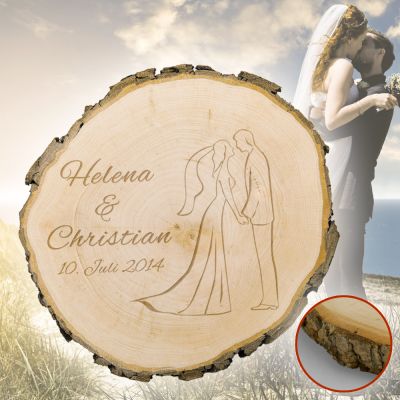Baumscheibe zur Hochzeit - Silhouette