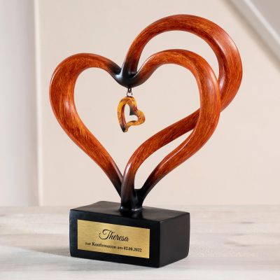 Holz Herz Skulptur - Konfirmation